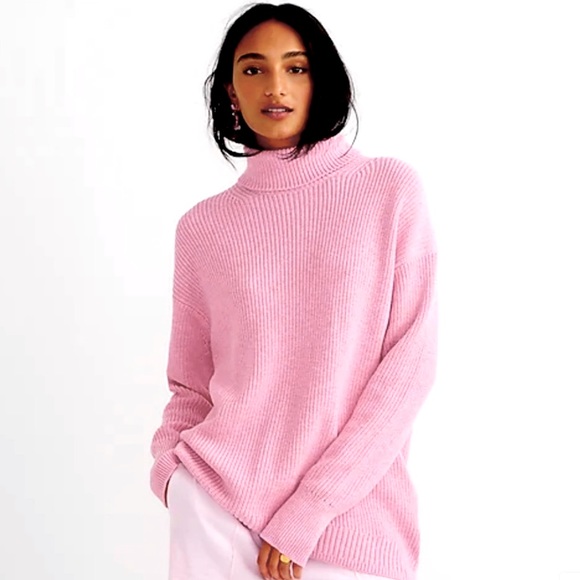 J. Crew Sweaters - J crew Ribbed cotton-cashmere relaxed turtleneck sweater